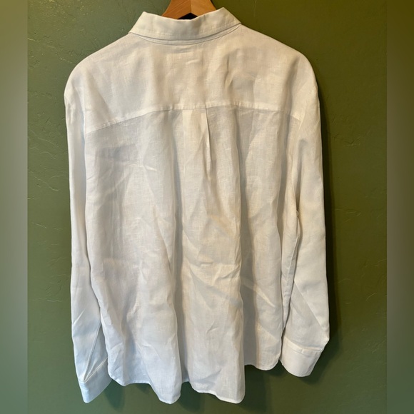 Loft White Linen Button Down - Picture 2 of 3